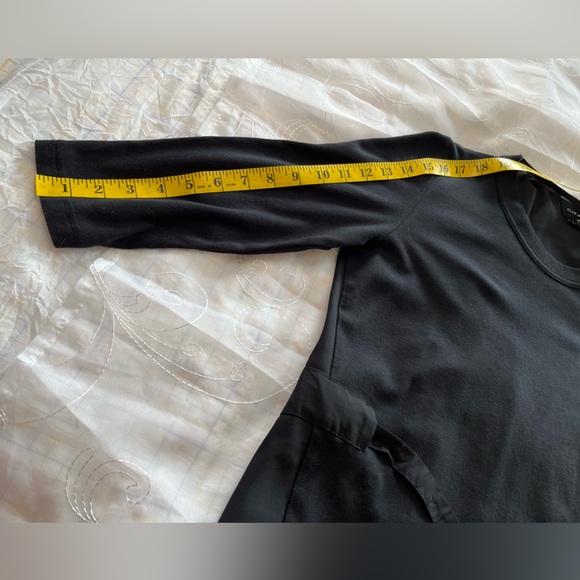 Club Monaco Women’s S/P Black 3/4 Sleeve U-Nexk Dress Top - Picture 10 of 12